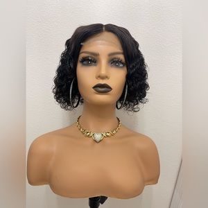 Curly Bob 4x4 Lace Closure Wig, Virgin Human Hair